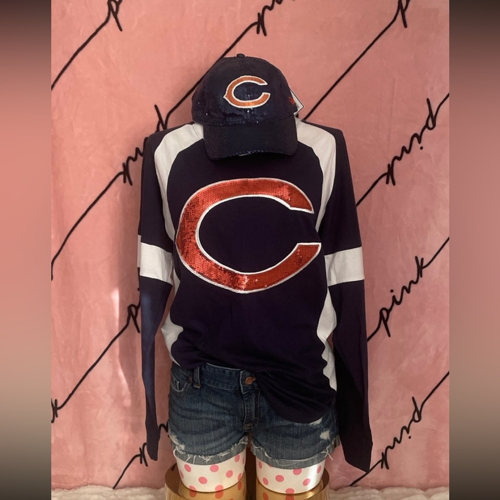 A14 RARE NWT VICTORIA'S SECRET PINK Bears NFL Football Collection Shirt XS